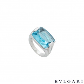 Bvlgari White Gold Blue Topaz Cocktail Ring